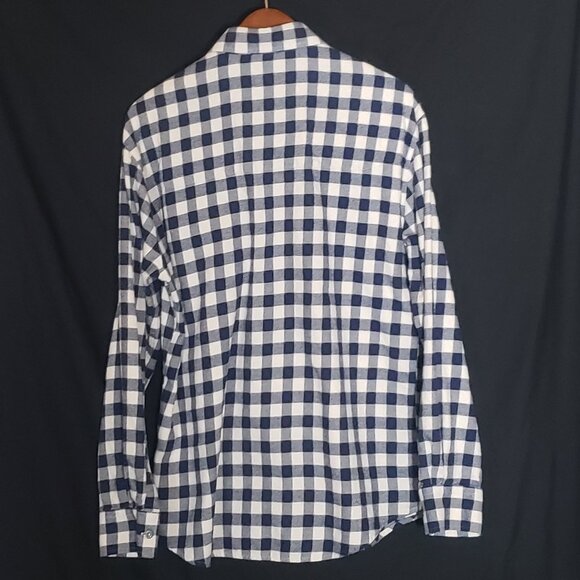 Fish Hippie LS BF Men's Flannel Shirt - Blue White Plaid - Sz M* - Picture 4 of 4